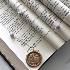 Sailboat necklace nautical necklace. Gorgeous gray blue morganite necklace